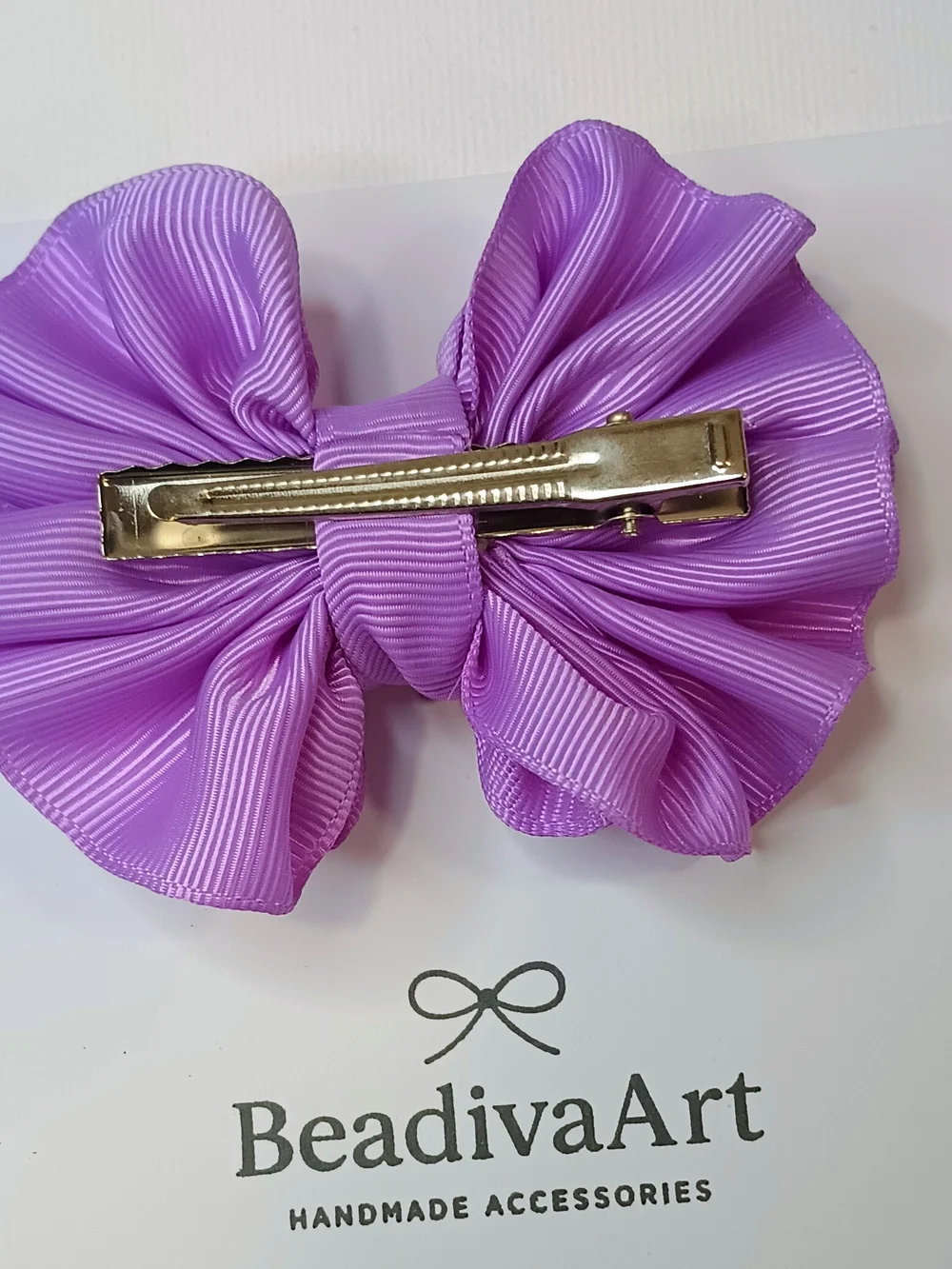 Handmade Bow Girls Ruffled Bow Hair Clips — Purple, Blue & Yellow🎀✨